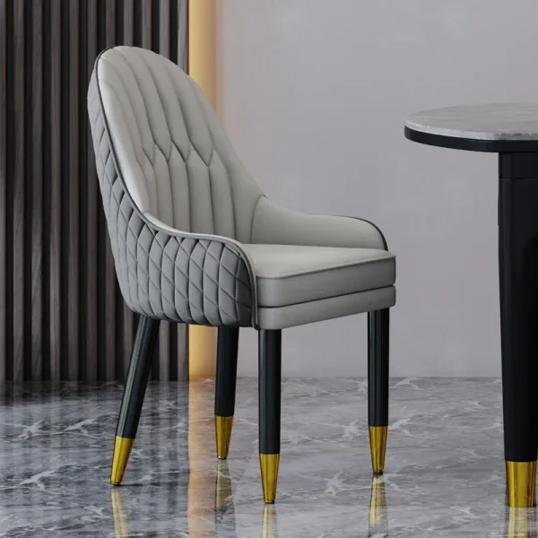 Fashion Large Dining or Living Room Chair, Black Metal Legs