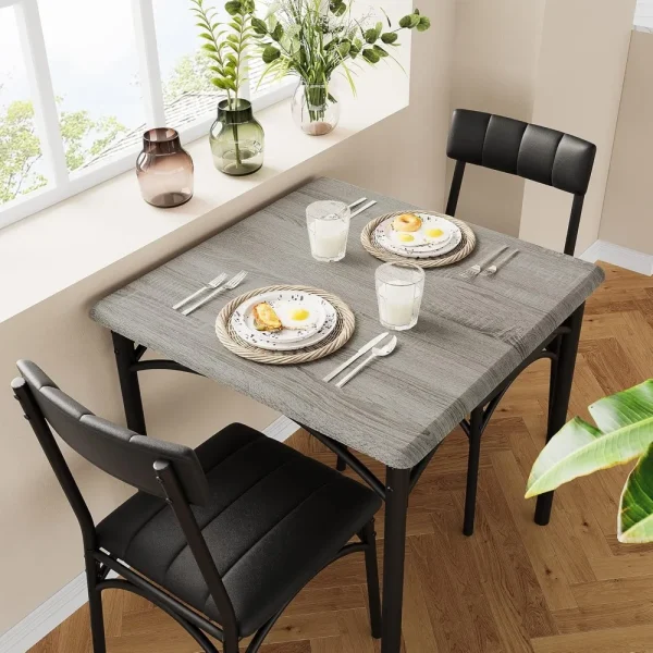Dining Table Set for 2, with 2 Upholstered Chairs