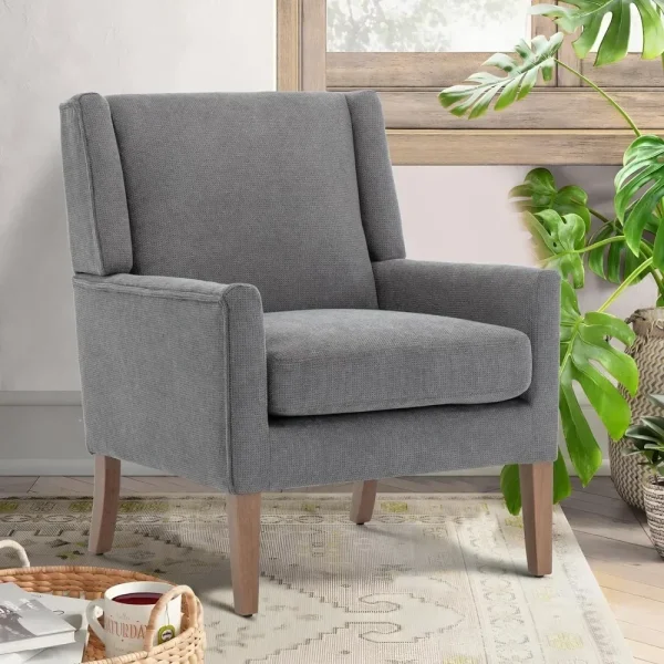 Modern Wingback Living Room Chair Upholstered Fabric Accent Armchair Single Sofa Chair