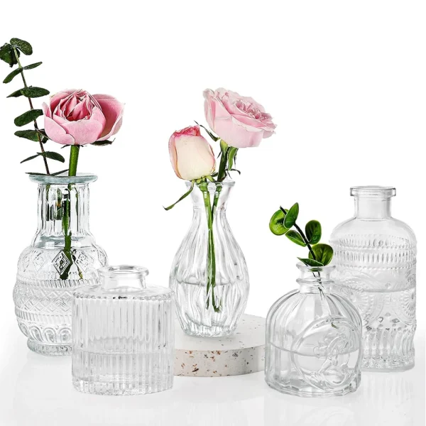 5 Bud Vases, for Home Decor, Wedding Centerpieces