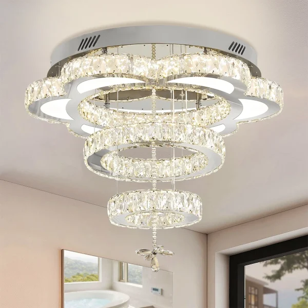Advanced Flower Shaped Crystal Ceiling Pendant Lamp LED